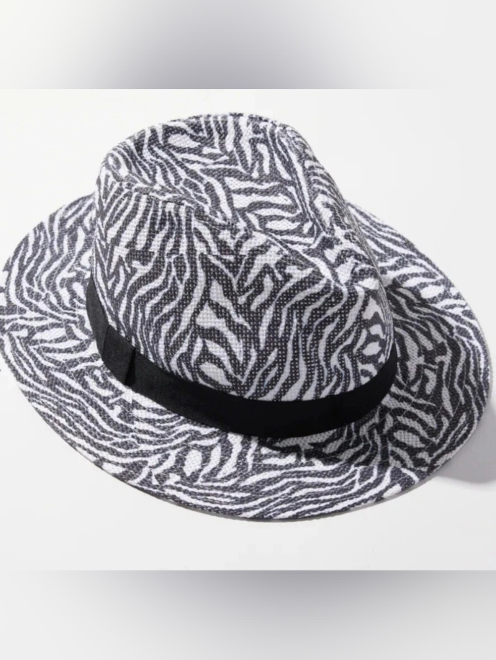 Classic Black & White Zebra Fedora Hat